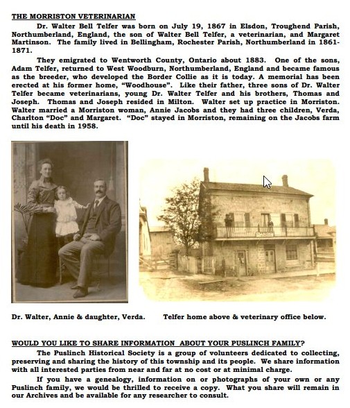 October 2019 Newsletter - Puslinch Historical Society