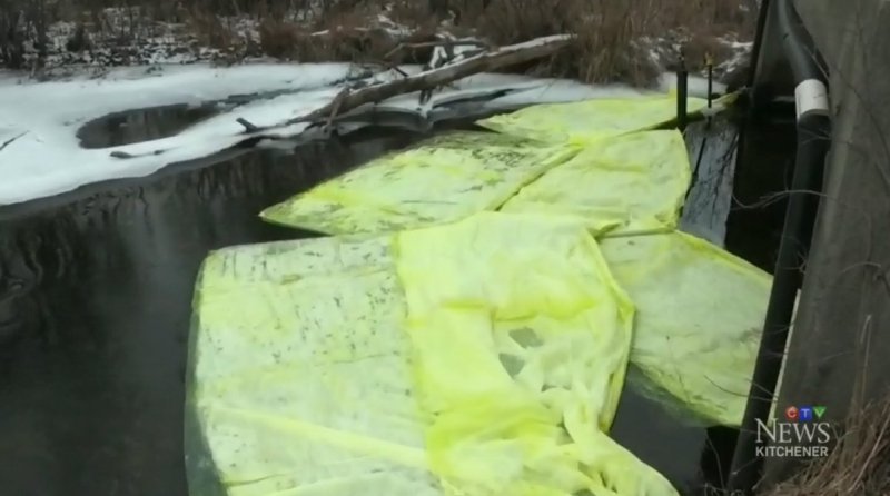 jet fuel spill cleanup in Puslinch from ctv news report